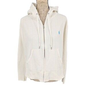 Polo Ralph Lauren Cream Hoodie with Blue Logo